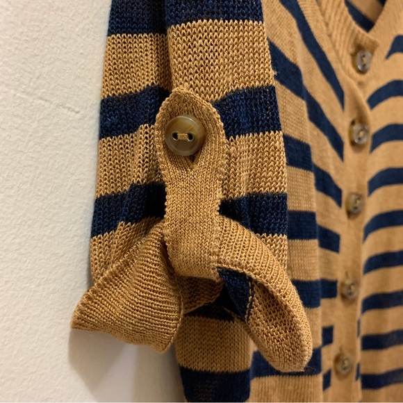 Tommy Hilfiger Striped Cardigan - Tan/Navy - Picture 4 of 6